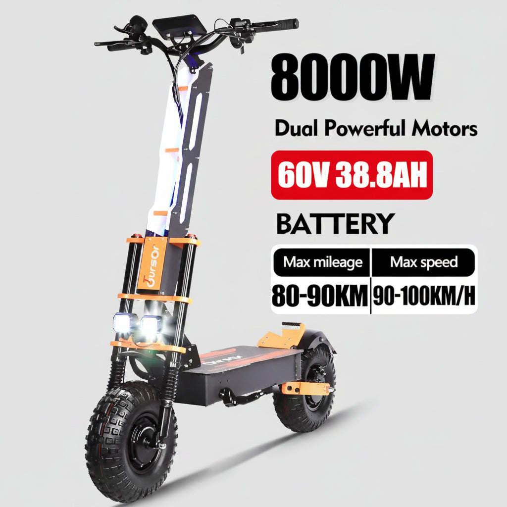 Trottinette Électrique Tout-Terrain EU X8 - Double Moteur 8000W, Grande Autonomie 120km