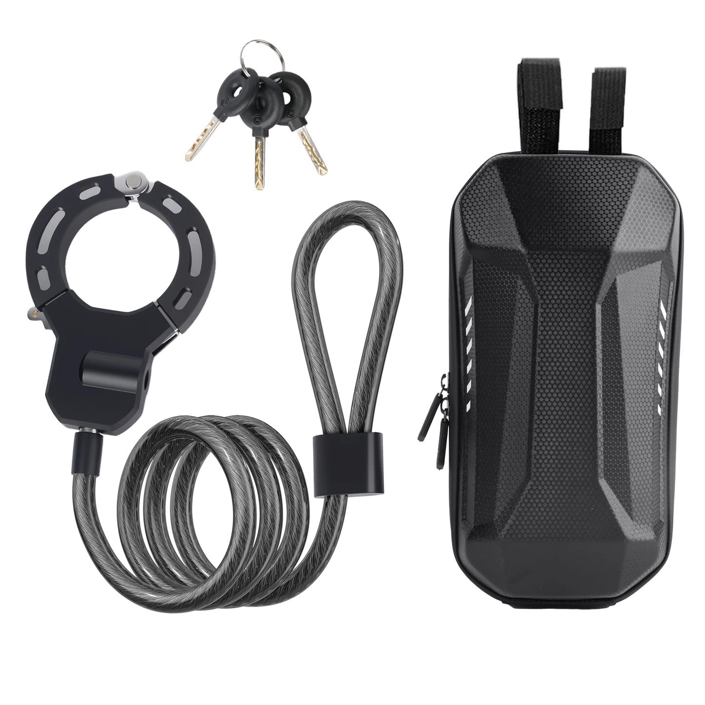 Antivol Chaîne 136cm pour Trottinette Électrique & Vélo avec Sac Inclus