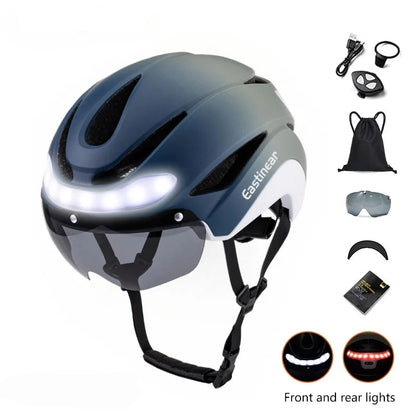 Casque Vélo Route Ultraléger Eastinear Adulte avec Lumières LED et Visière Magnétique