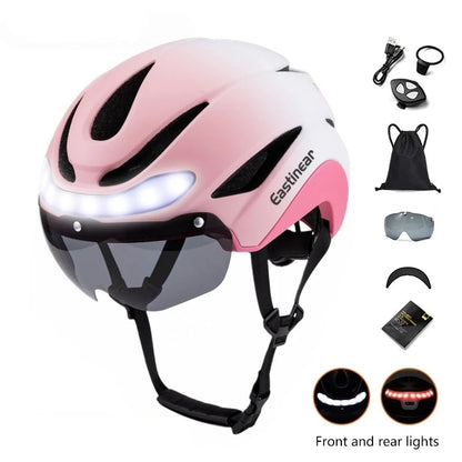 Casque Vélo Route Ultraléger Eastinear Adulte avec Lumières LED et Visière Magnétique