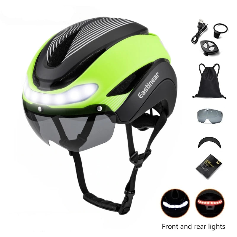 Casque Vélo Route Ultraléger Eastinear Adulte avec Lumières LED et Visière Magnétique