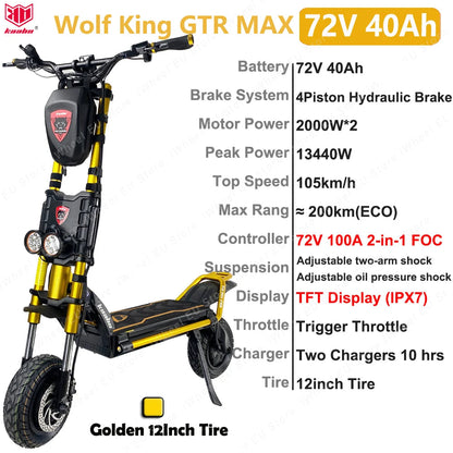 Kaabo Wolf King GTR MAX : Trottinette Électrique Haute Performance