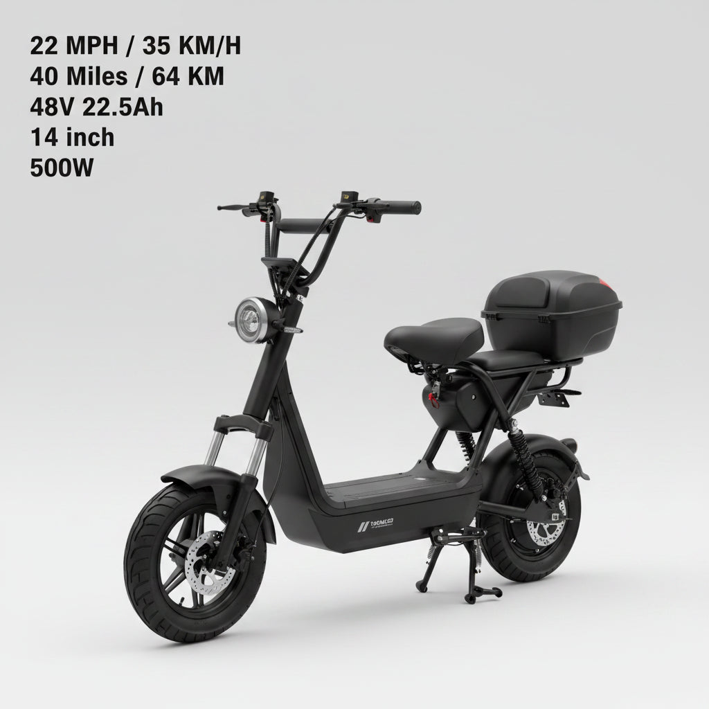 Trottinette Électrique Adulte 500W avec Siège - Autonomie 60km, Roues 14" - Expédition UE