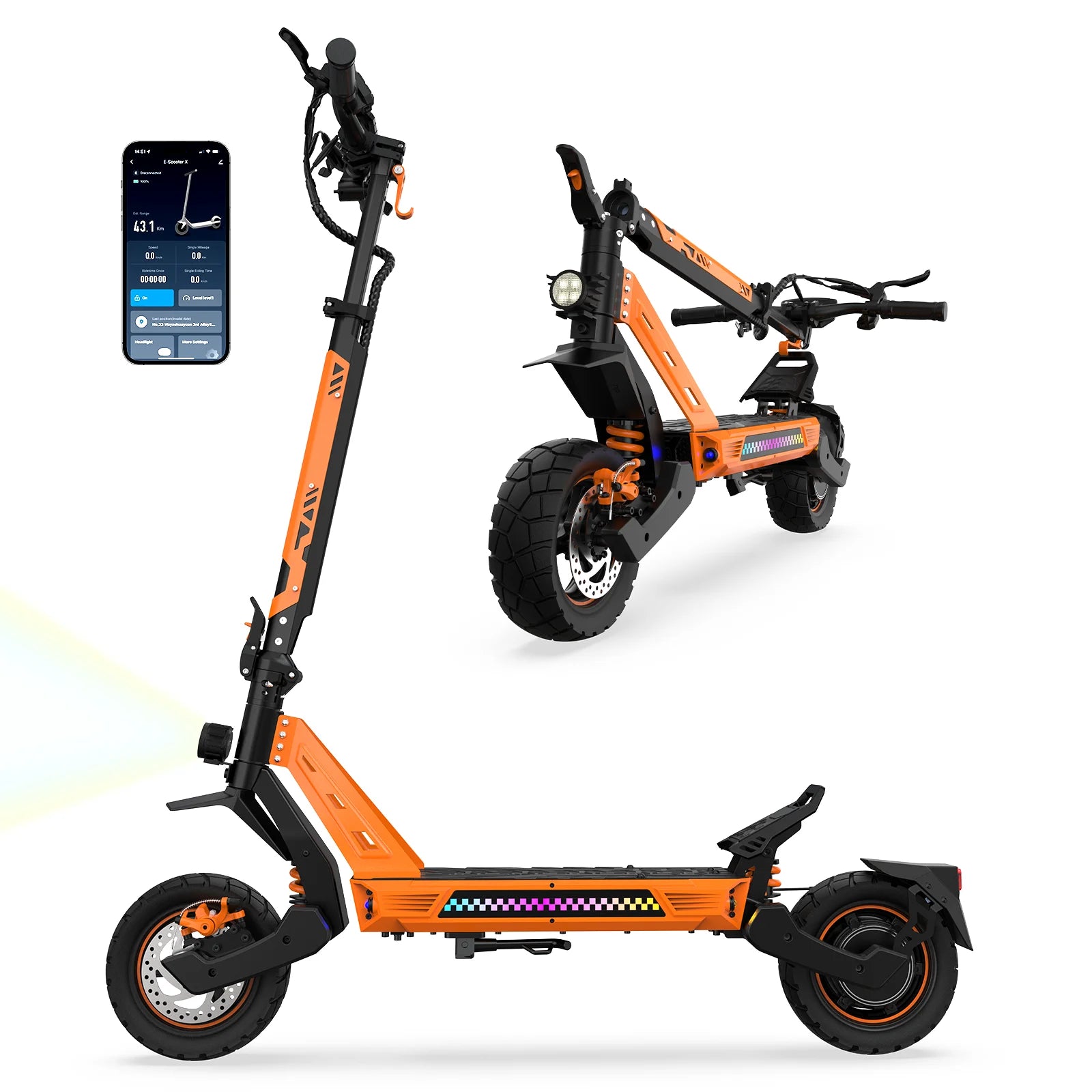 Trottinette Électrique TOFUN TF3 PRO - 1200W, 50 km/h, 40-50 km Autonomie, Pliable