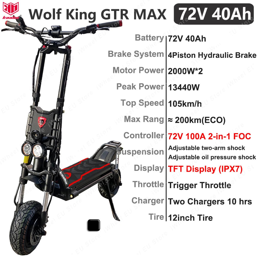 Kaabo Wolf King GTR MAX : Trottinette Électrique Haute Performance