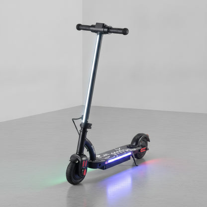 Trottinette Électrique Enfant 6.5" - Bluetooth, LED, Pliable, Noir
