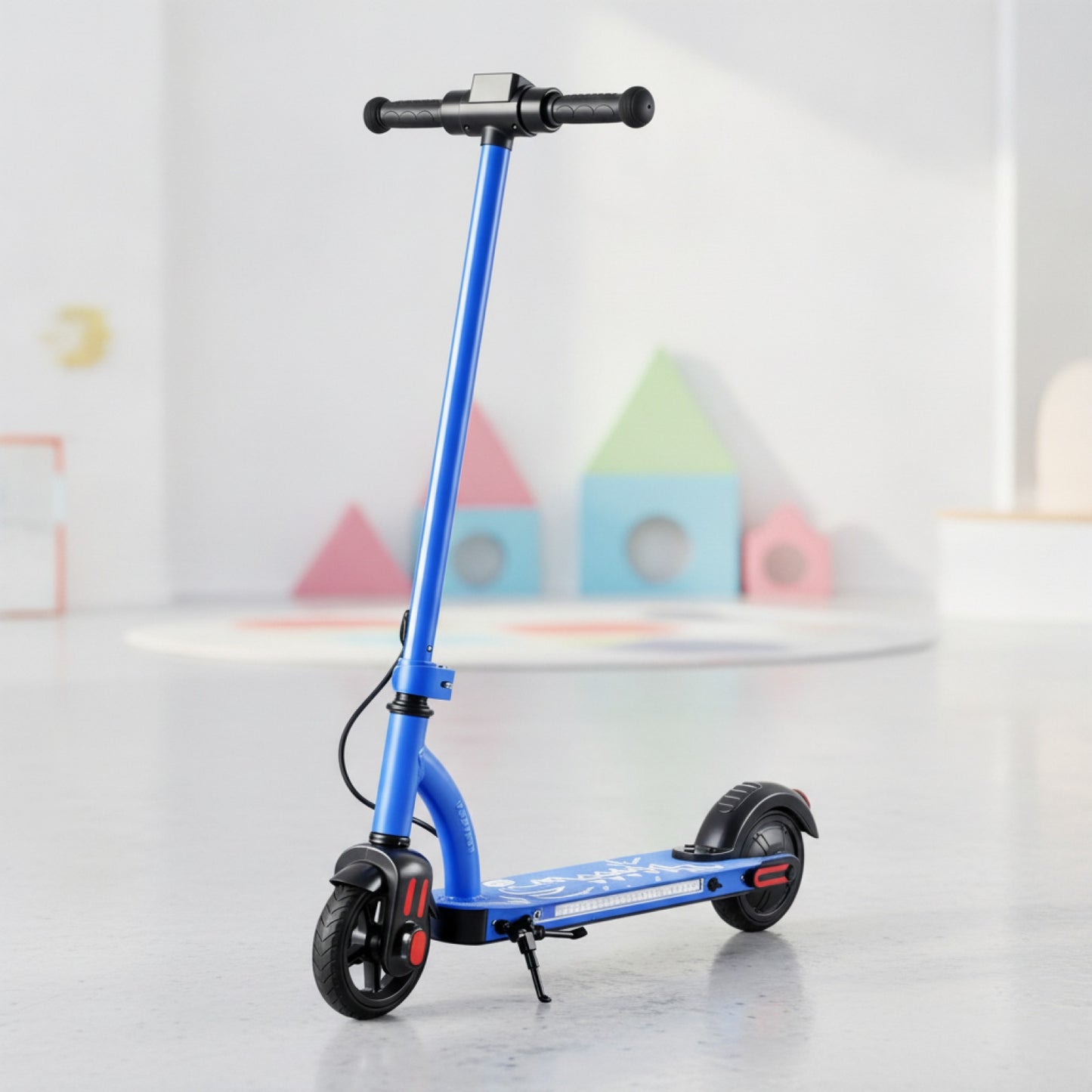 Trottinette Électrique Enfant 6.5" Bleue - Pliable, Bluetooth & Lumières LED