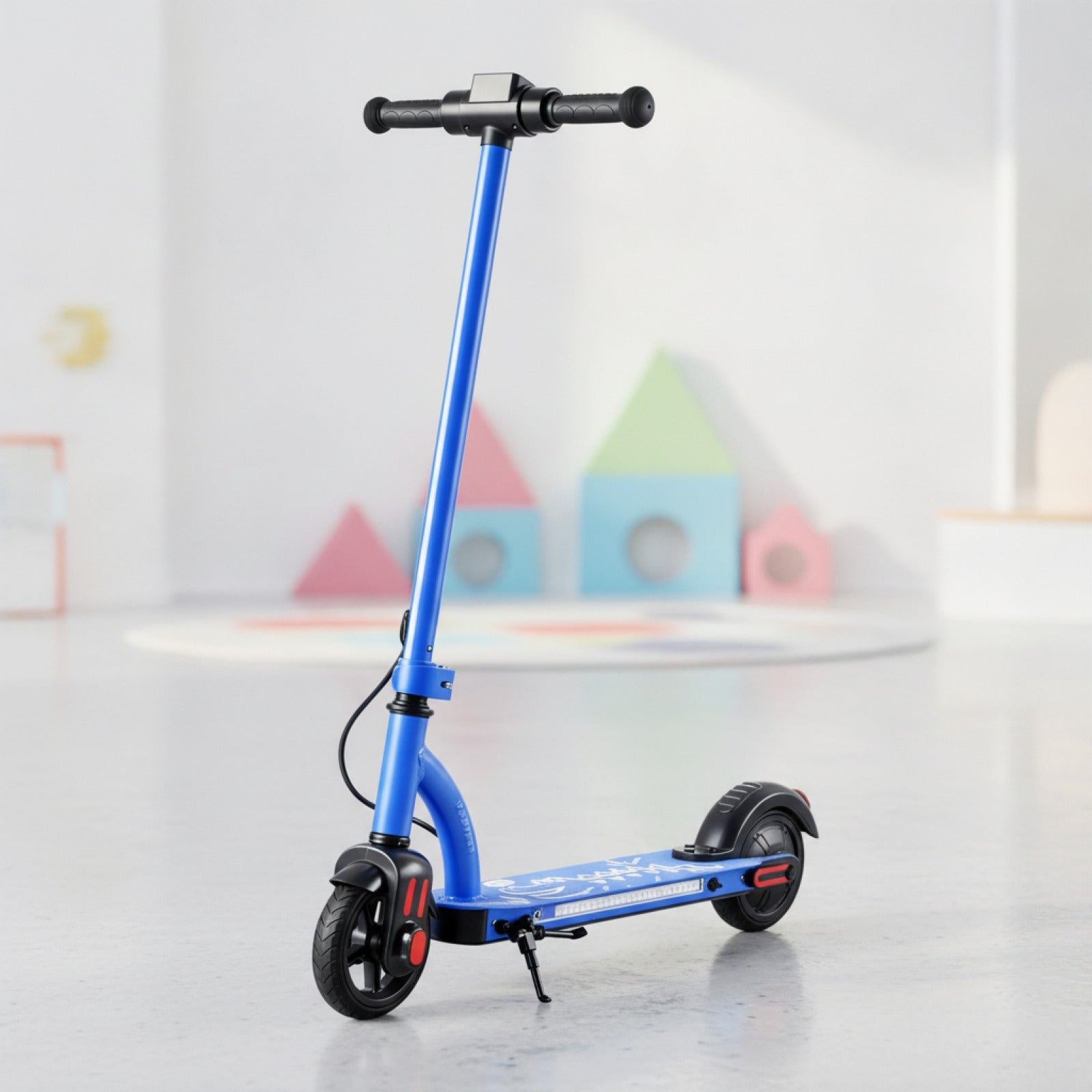 Trottinette Électrique Enfant 6.5" Bleue - Pliable, Bluetooth & Lumières LED