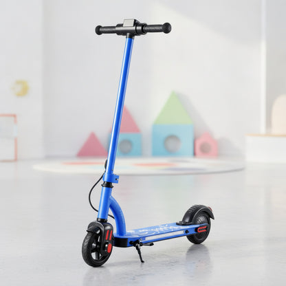 Trottinette Électrique Enfant 6.5" Bleue - Pliable, Bluetooth & Lumières LED