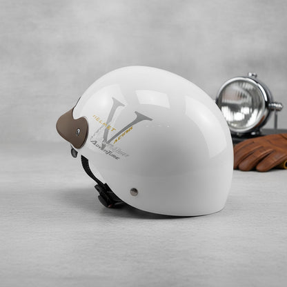 Casque Moto Vintage MOWK - Demi-casque Jet Respirant pour Homme et Femme, Sécurité Réfléchissante