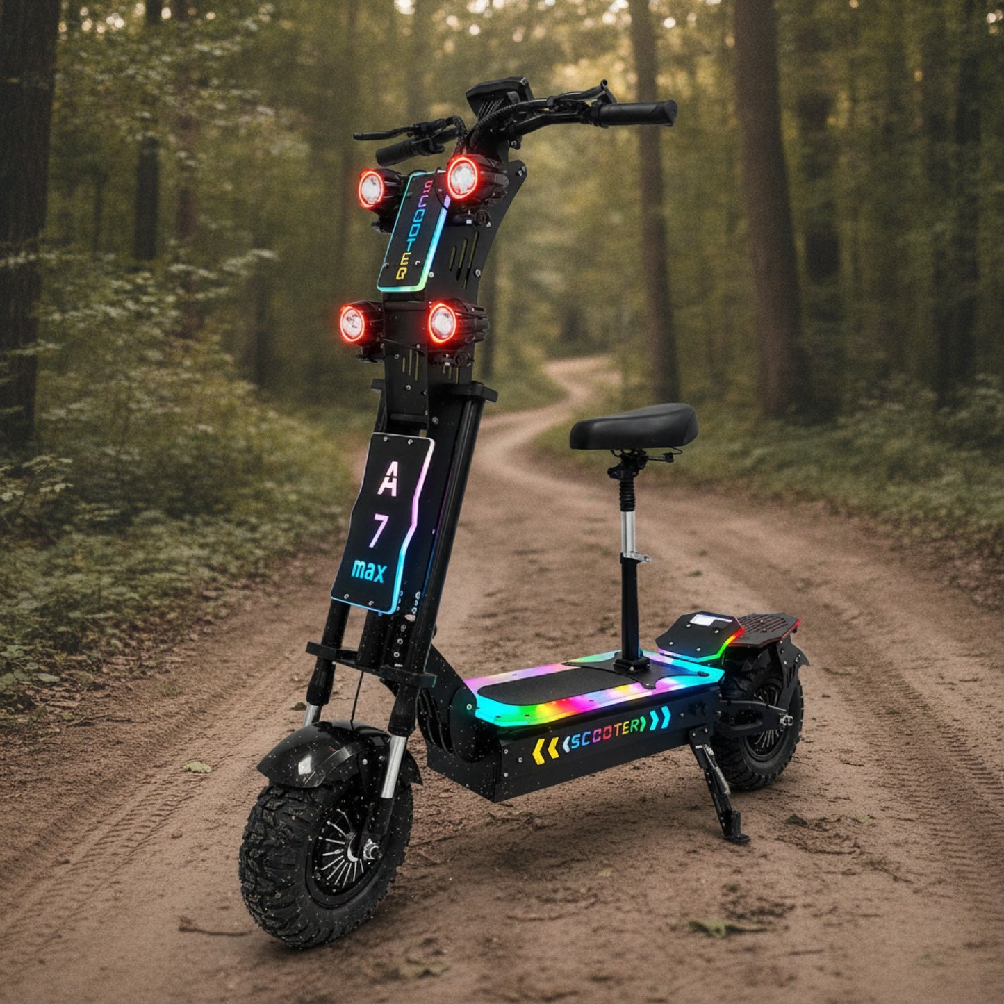 Trottinette Électrique Tout-Terrain Gleeride A7 MAX - Puissance 5000W, Autonomie 72V 50Ah, Roues 13 Pouces