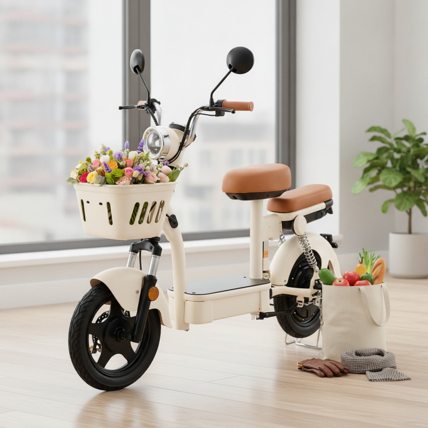Trottinette Électrique iScooter Y16 City Grocery - 14 pouces, 1200W, Grande Autonomie 90-100 km