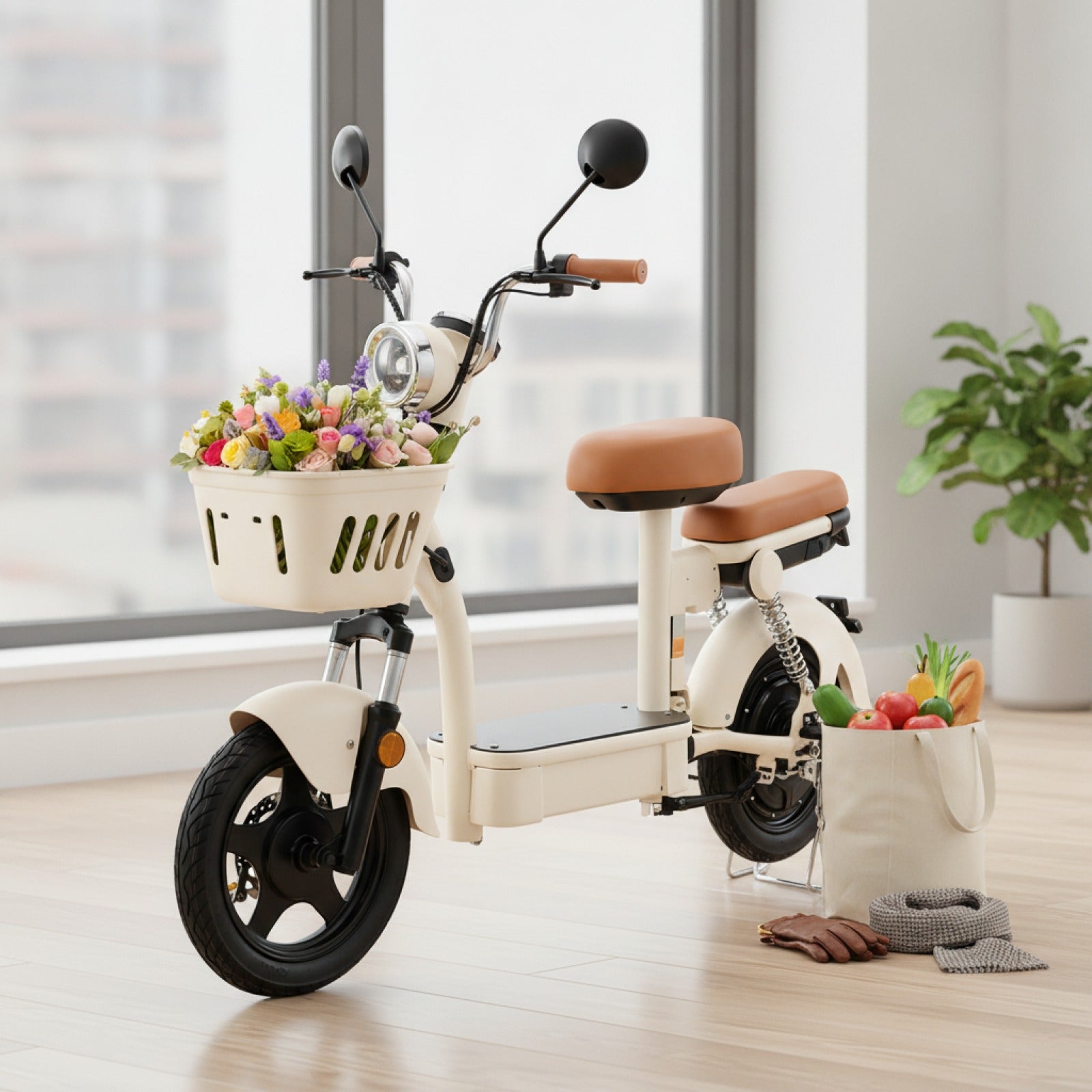 Trottinette Électrique iScooter Y16 City Grocery - 14 pouces, 1200W, Grande Autonomie 90-100 km