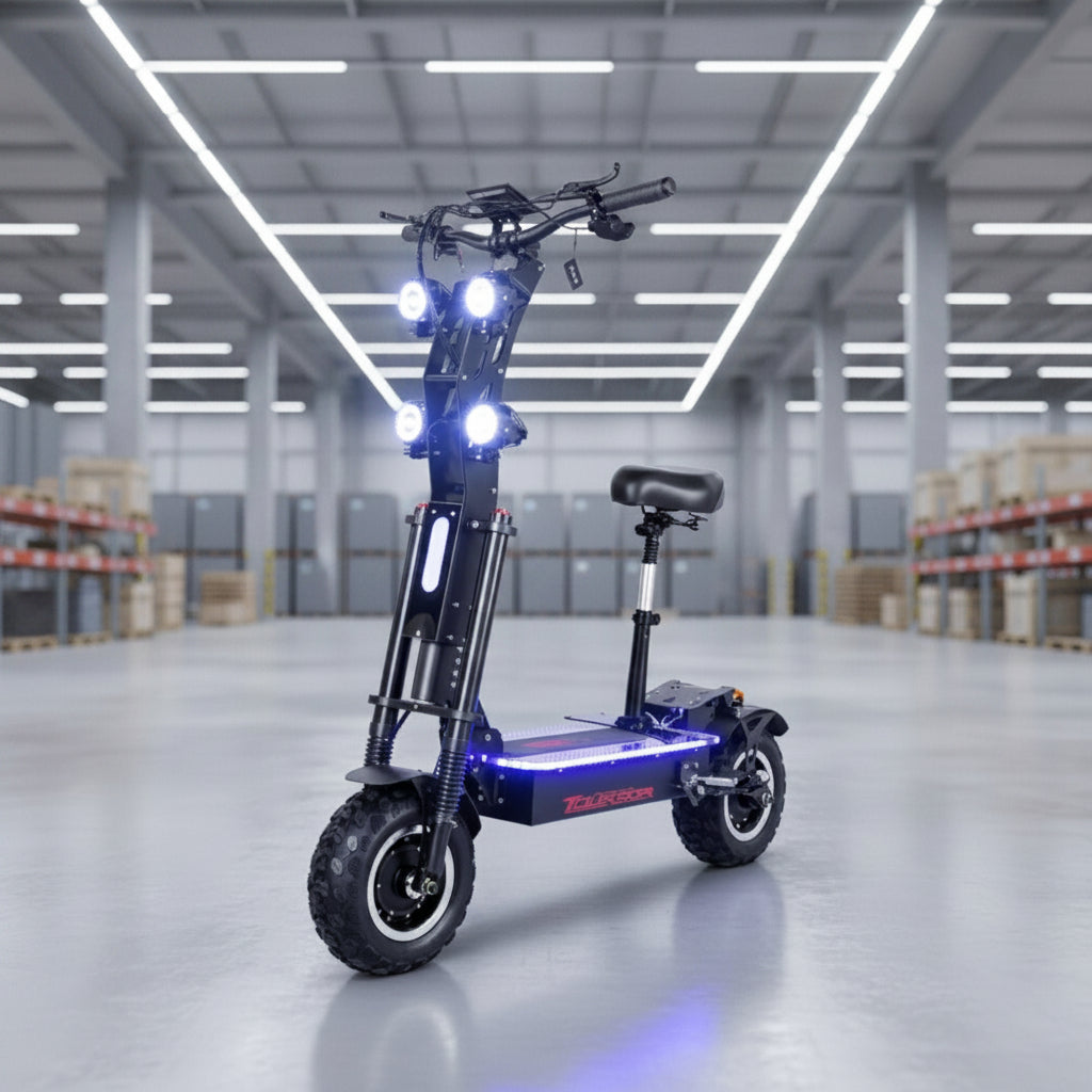 Trottinette Électrique Puissante 10000W - Double Moteur, Pneus Tout-Terrain 14", Batterie 72V Panasonic, Vitesse 120km/h