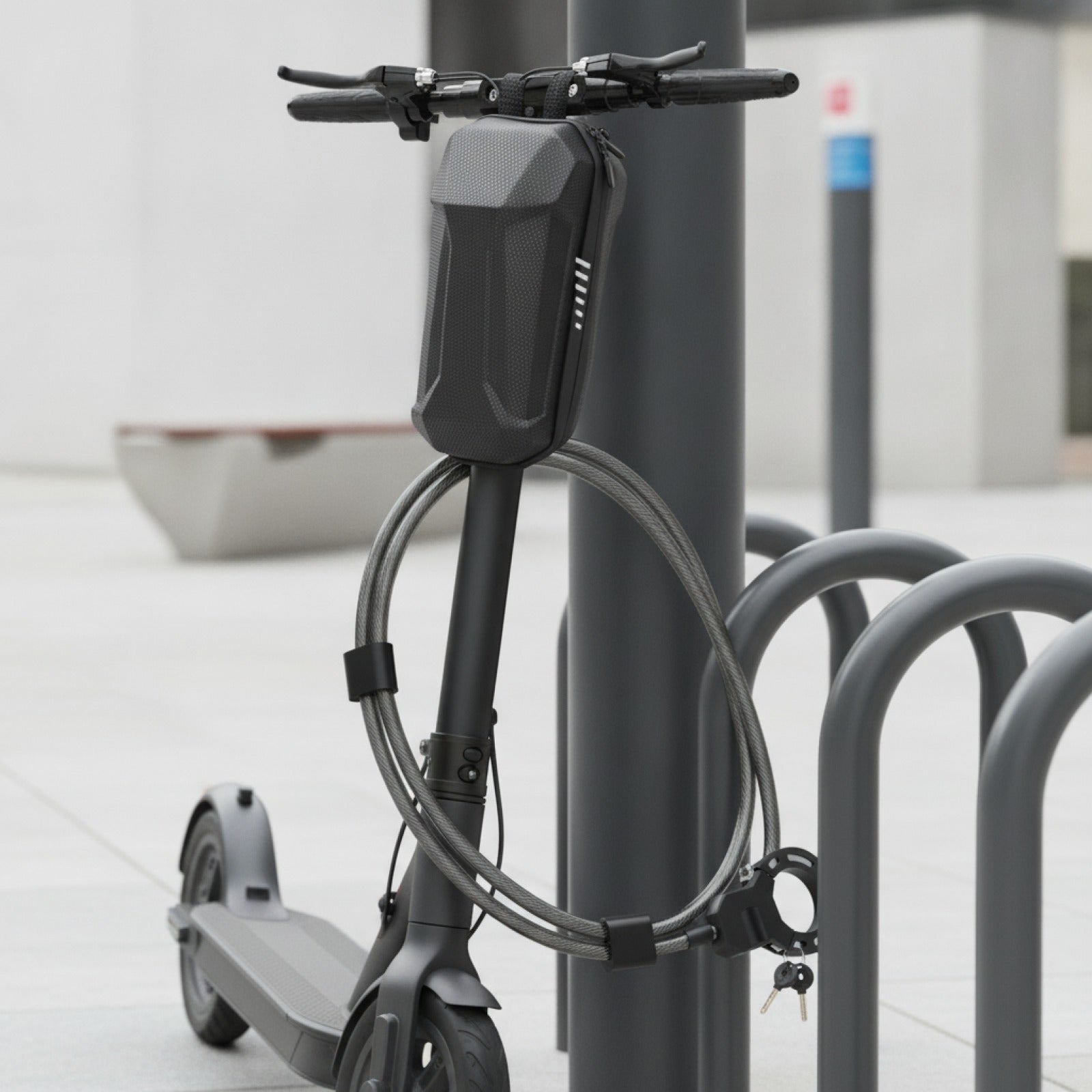 Antivol Chaîne 136cm pour Trottinette Électrique & Vélo avec Sac Inclus
