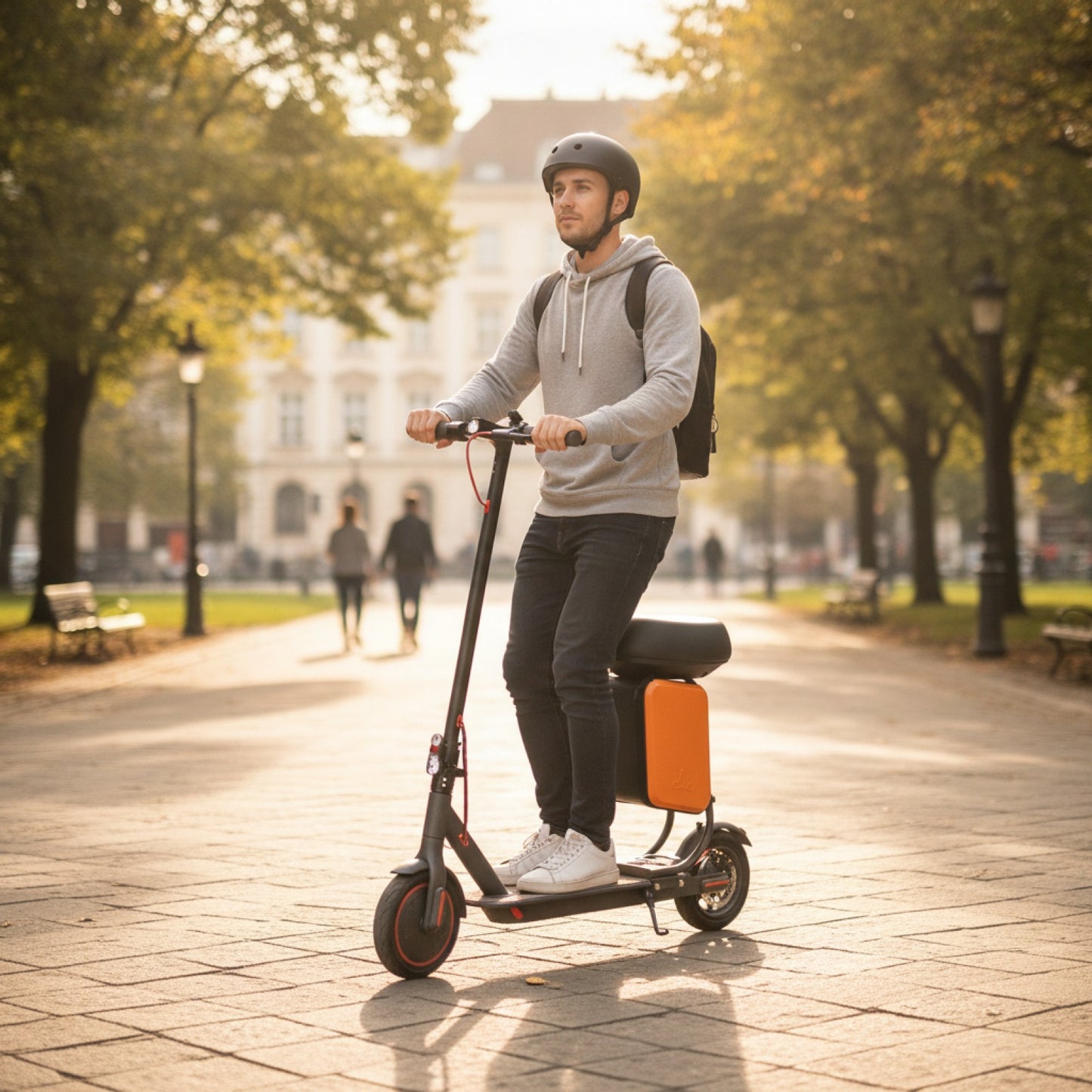 Trottinette Électrique Pliable Adulte Jaune - 350W, 30 km/h, Autonomie 25 km, avec Siège & Sac - Stock UE