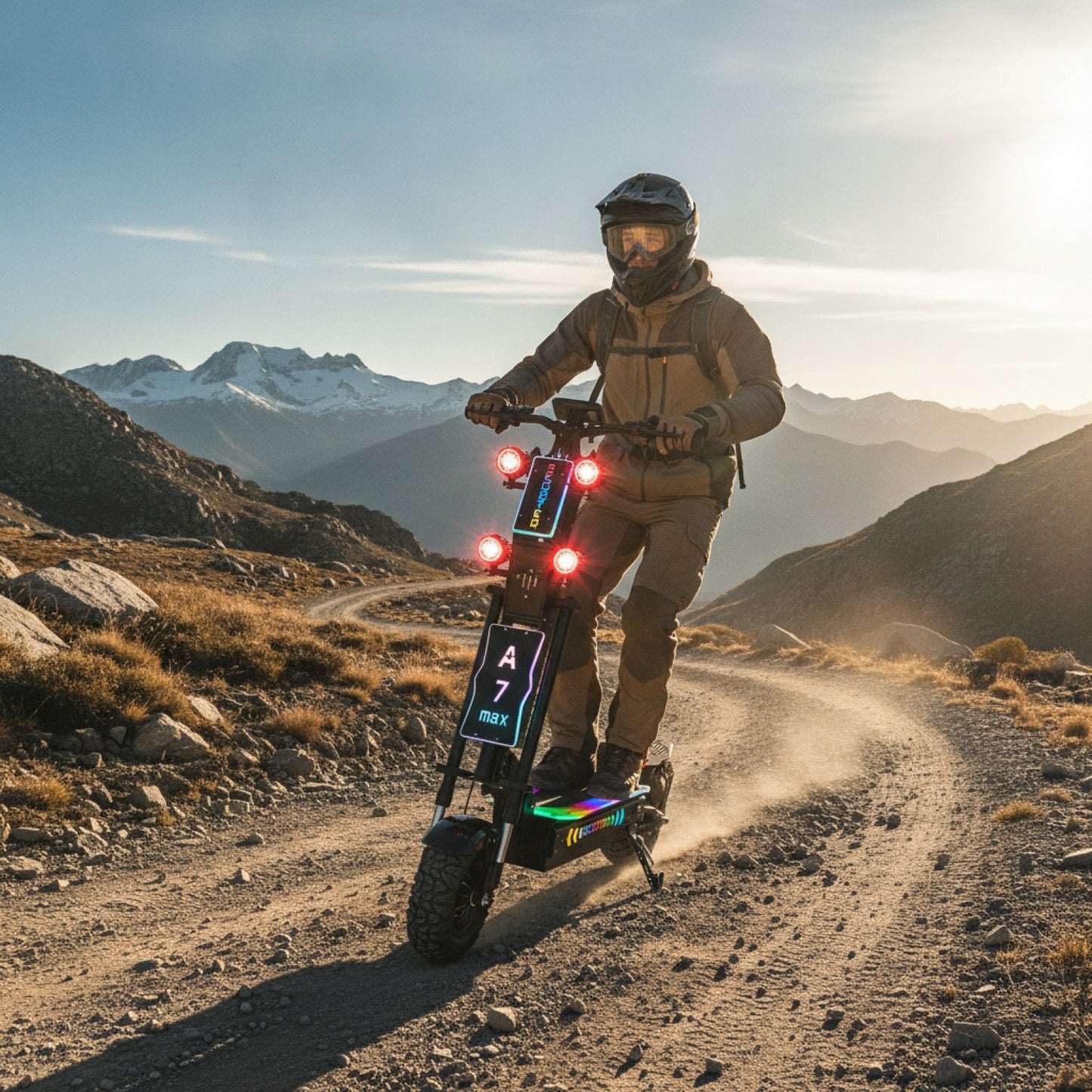 Trottinette Électrique Tout-Terrain Gleeride A7 MAX - Puissance 5000W, Autonomie 72V 50Ah, Roues 13 Pouces