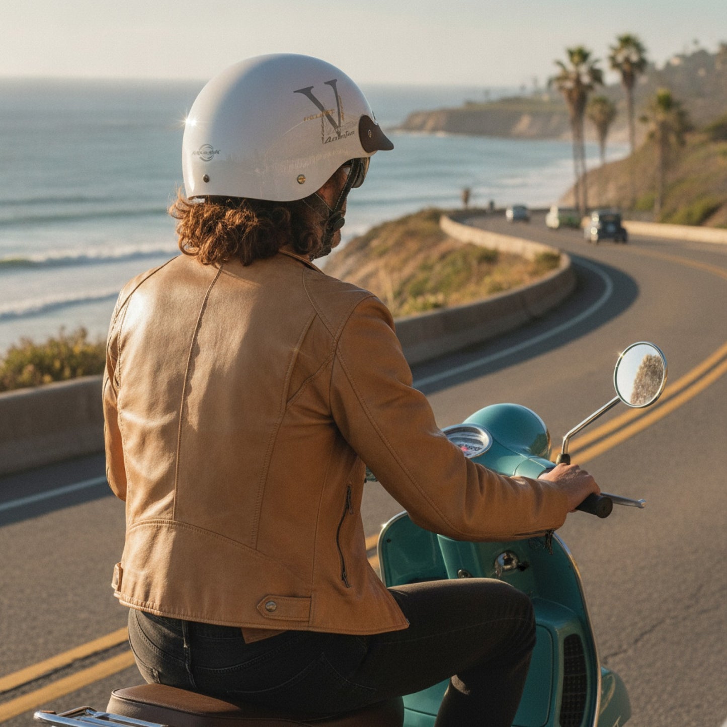 Casque Moto Vintage MOWK - Demi-casque Jet Respirant pour Homme et Femme, Sécurité Réfléchissante