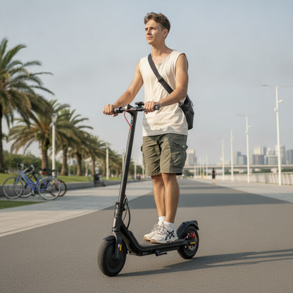 Trottinette Électrique 5TH WHEEL : 10" Pneus Pleins, 600W, 25 km/h, 30 km Autonomie, Clignotants