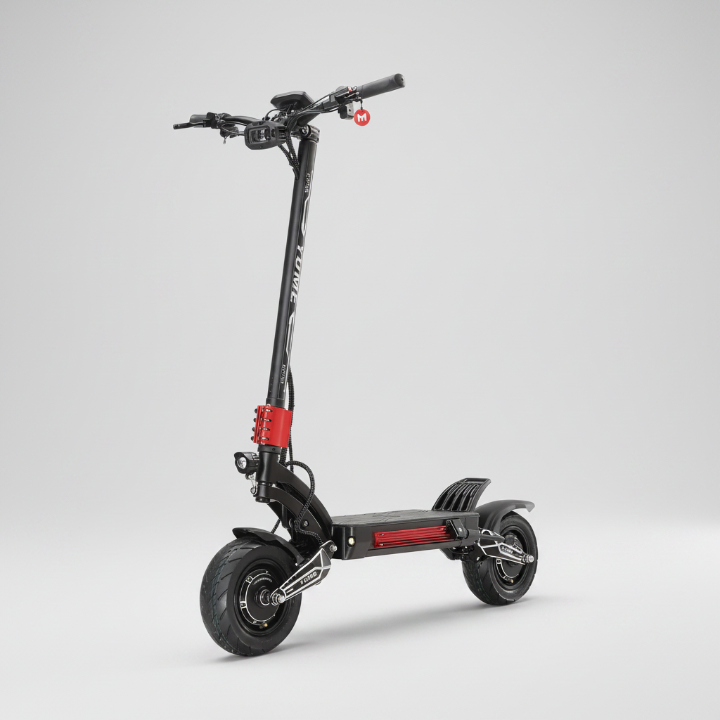 Scooter électrique fond gris chic avec ombre