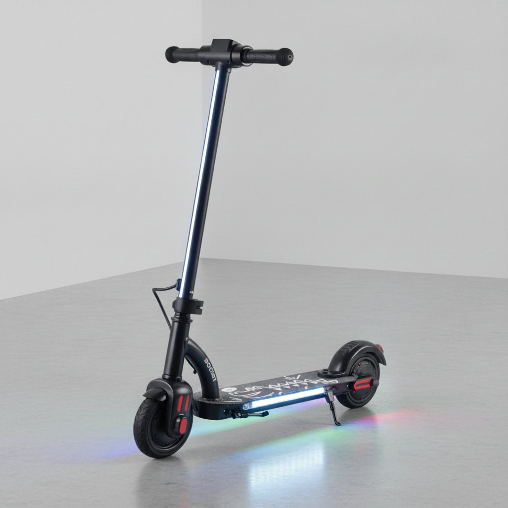 Trottinette Électrique Enfant 6.5" - Bluetooth, LED, Pliable, Noir